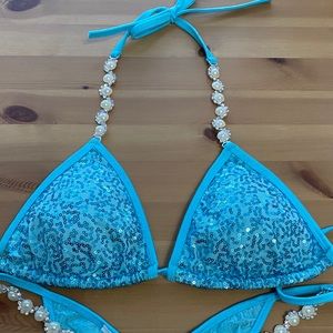 Blue Sequin Bikini